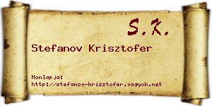 Stefanov Krisztofer névjegykártya