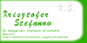 krisztofer stefanov business card